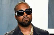 Kanye West arrives at the Vanity Fair Oscar Party, 9 February 2020. 