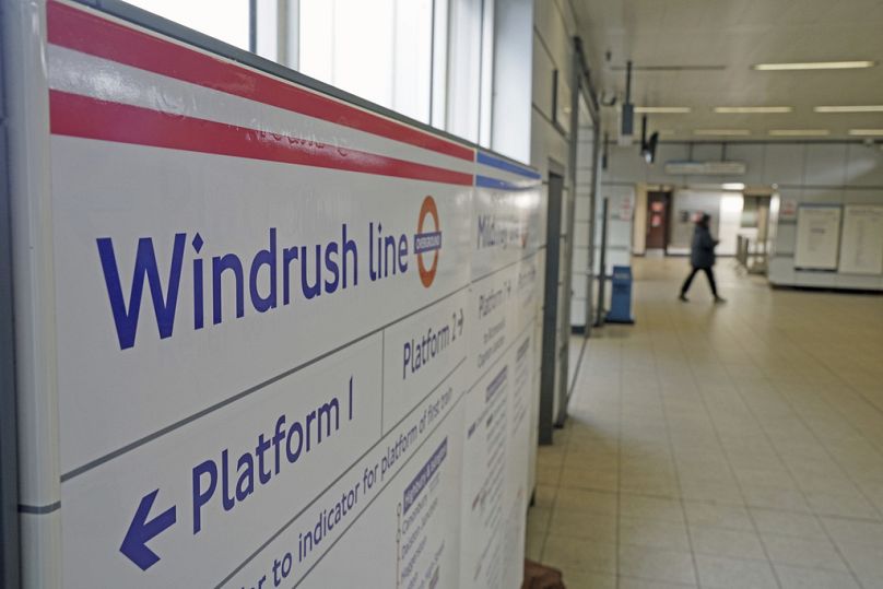 A sign for the new Windrush line which was unveiled by Mayor of London Sadiq Khan in London