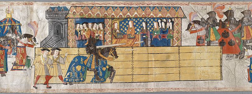 Henrik bajvívását megörökítették az 1511-es úgynevezett Westminster Tournament"- tekercsen