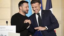 Les présidents ukrainiens et français, à Paris, le 16.02.2024