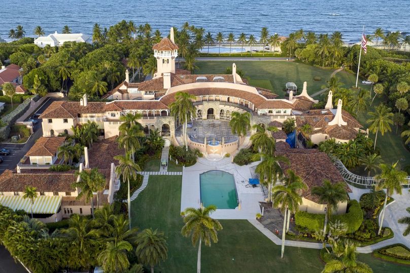 Luftaufnahme von Donald Trumps Mar-a-Lago-Anwesen in Palm Beach, Florida, 10. August 2022.