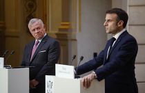 الرئيس الفرنسي إلى جانب ملك الأردن - باريس 