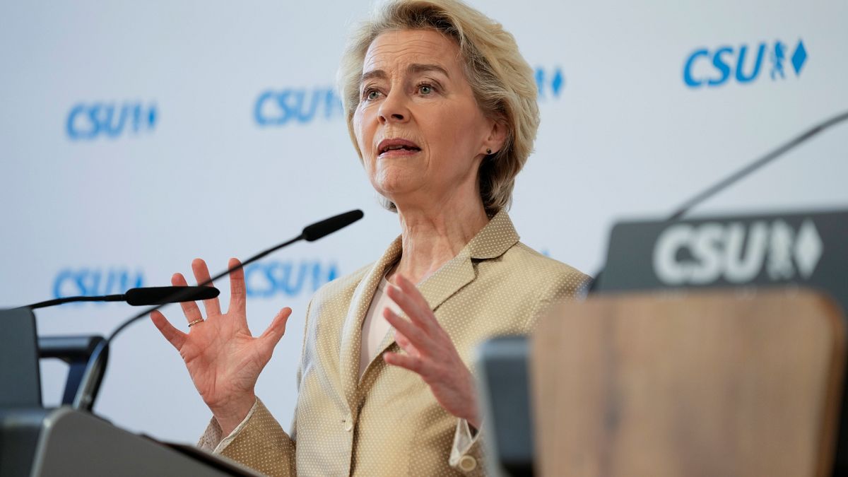 Ursula von der Leyen lors de la Conférence de Munich sur la sécurité, vendredi 16 février 2024.