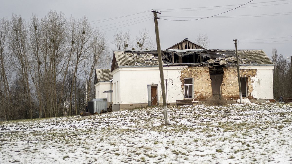 Una casa distrutta in Ucraina
