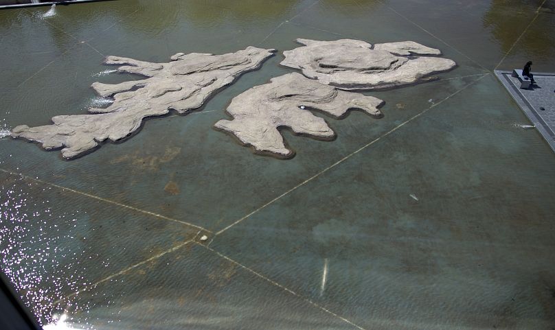 نقش جزایر فالکلند (مالویناس) در بر روی زمین موزه‌ای در آرژانتین