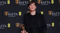 Cillian Murphy, winner of the leading actor award for 'Oppenheimer', poses for photographers at the 77th British Academy Film Awards, BAFTA's, in London, 18 February 2024