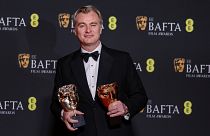 Christopher Nolan, réalisateur du film "Oppenheimer" aux Bafta, à Londres, dimanche 18 février 2024.