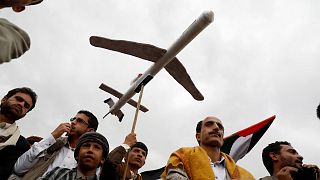 تظاهرات طرفداران حوثی‌ها علیه حملات ائتلاف آمریکایی در یمن،‌۱۶ فوریه ۲۰۲۴