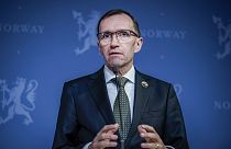 Norway's Foreign Minister Espen Barth Eide in the government's representation facility in Oslo, Norway, Friday Dec. 15, 2023.