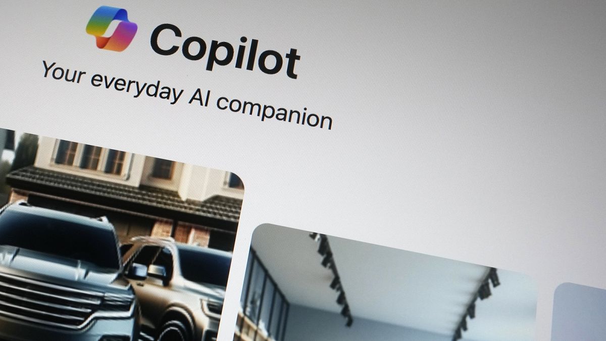 Une page de Copilot montrant l'intégration de la technologie de l'IA est présentée à Londres, le mardi 13 février 2024.