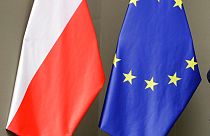Polonya ve Avrupa Birliği bayrakları
