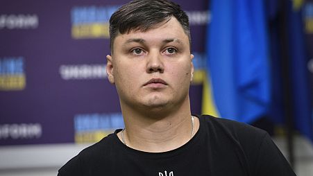 Maksim Kuzminov lors d'une conférence de presse en septembre 2023.