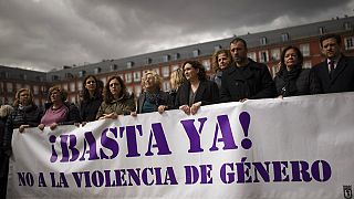 Manifestación en España contra la violencia de género.