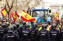 Protesta de agricultores en Madrid, España
