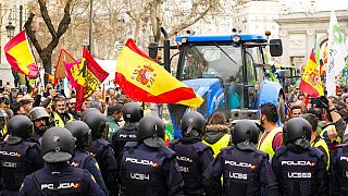 Protesta de agricultores en Madrid, España