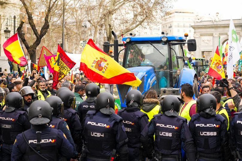 Imagen de archivo de las manifestaciones de agricultores en Madrid.