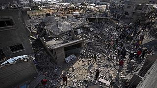 Beschädigte Wohngebäude in Rafah