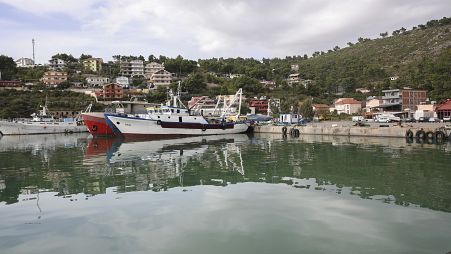 Il porto di Shengjin, nel nord-ovest dell'Albania, uno dei due luoghi proposti per ospitare i migranti inviati dall'Italia (7 novembre 2023)