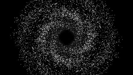 تصویری از یک سیاهچاله و ستاره‌هایی که به دور آن هستند