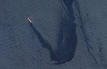 کشتی فله‌بر روبیمار پس از اصابت موشک یمنی و نشست محموله‌ آن به تاریخ ۲۰ فوریه ۲۰۲۴