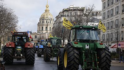 Spanische und französische Landwirte protestieren gegen den Green Deal der EU. 