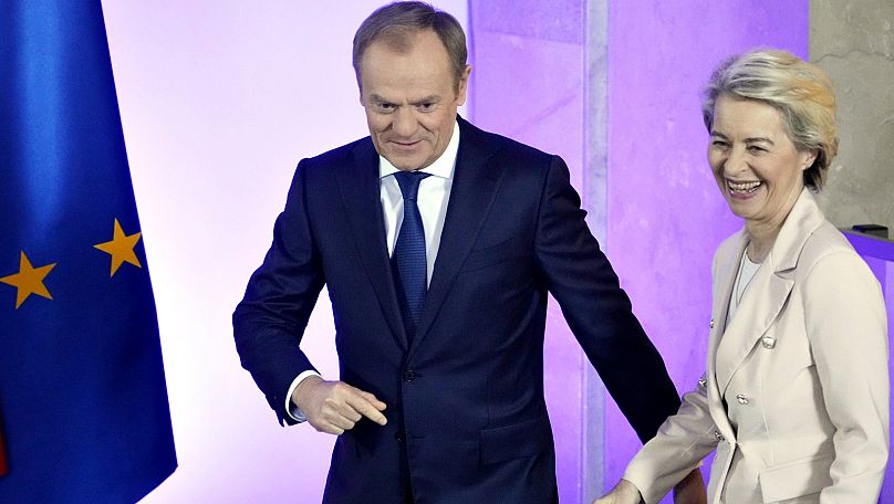 Prime Minister Donald Tusk and European Commission President Ursula von der Leyen hail from the same political family: the centre-right European People's Party (EPP).