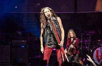 Steven Tyler of Aerosmith performs during night one of their "Peace Out: The Farewell Tour" on Saturday, Sept. 2, 2023