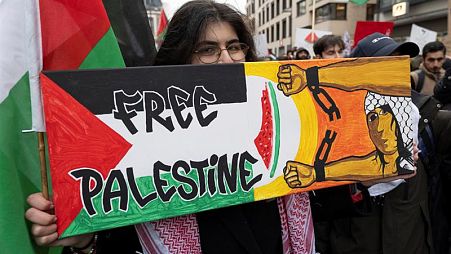 Una manifestante pro Palestina 