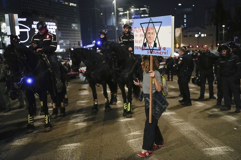 Netanjahu-ellenes tüntetés Tel-Avivban, 2024 február 24.
