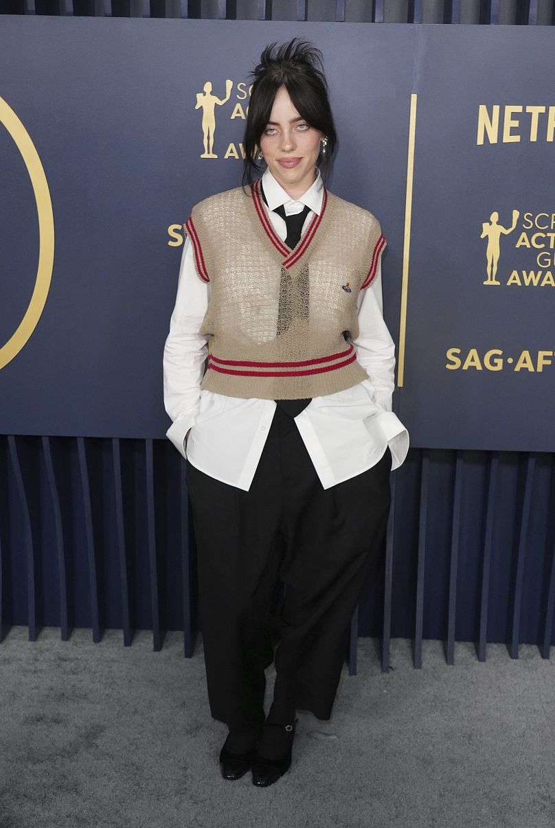 Singer Billie Eilish at the 30th annual SAG Awards in Los Angeles.