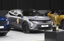 Das Modell Renault Scenic, das zum "Auto des Jahres 2024" gewählt wurde, ist während eines Medientages auf dem Internationalen Automobilsalon Genf (GIMS) in Genf, Schweiz, am Montag, 26. Februar, zu sehen.