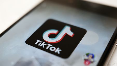 The TikTok logo is displayed on a smartphone screen, Sept. 28, 2020, in Tokyo, Japan.