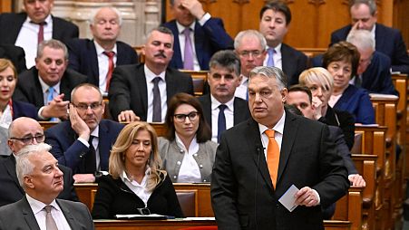 Orbán Viktor hétfőn, az Országgyűlés plenáris ülésén 