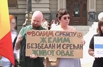 Szerbiában élő oroszok tüntetése