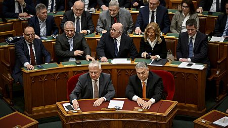 Macar Başbakan Orban ve yardımcısı İsveç'in üyeliğini oylarken