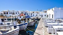 Boats in the harbour in Paros. Greece.