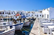 Boats in the harbour in Paros. Greece.