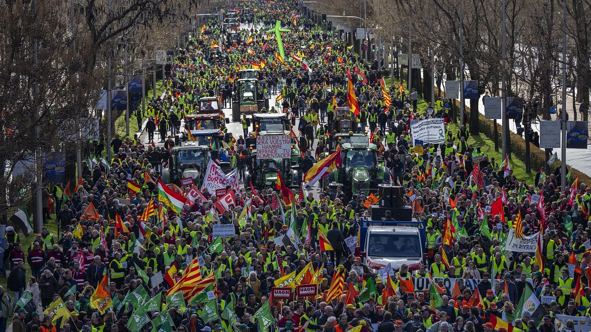 مظاهرات المزارعين في مدريد