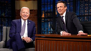 ABD Başkanı Joe Biden Gazze'deki durumla ilgili açıklamaları yaptığı "Late Night with Seth Meyers" programının çekiminde 