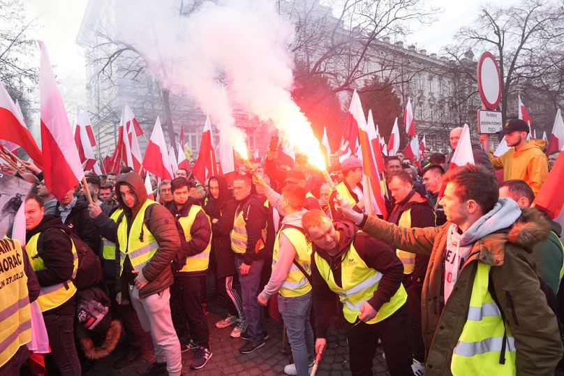 Protesta degli agricoltori a Varsavia