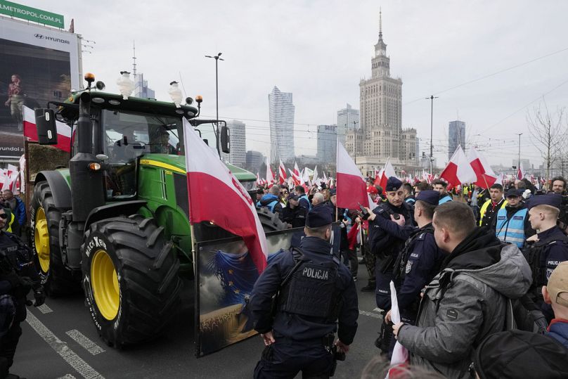 Διαδήλωση αγροτών στη Βαρσοβία
