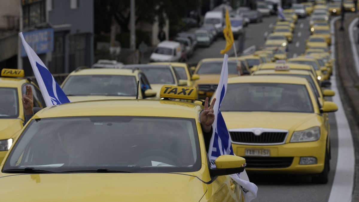 Taxistas gregos protestam