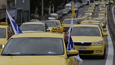 احتجاج سائقي سيارات الأجرة في بوخاريست - رومانيا. 2019/02/13