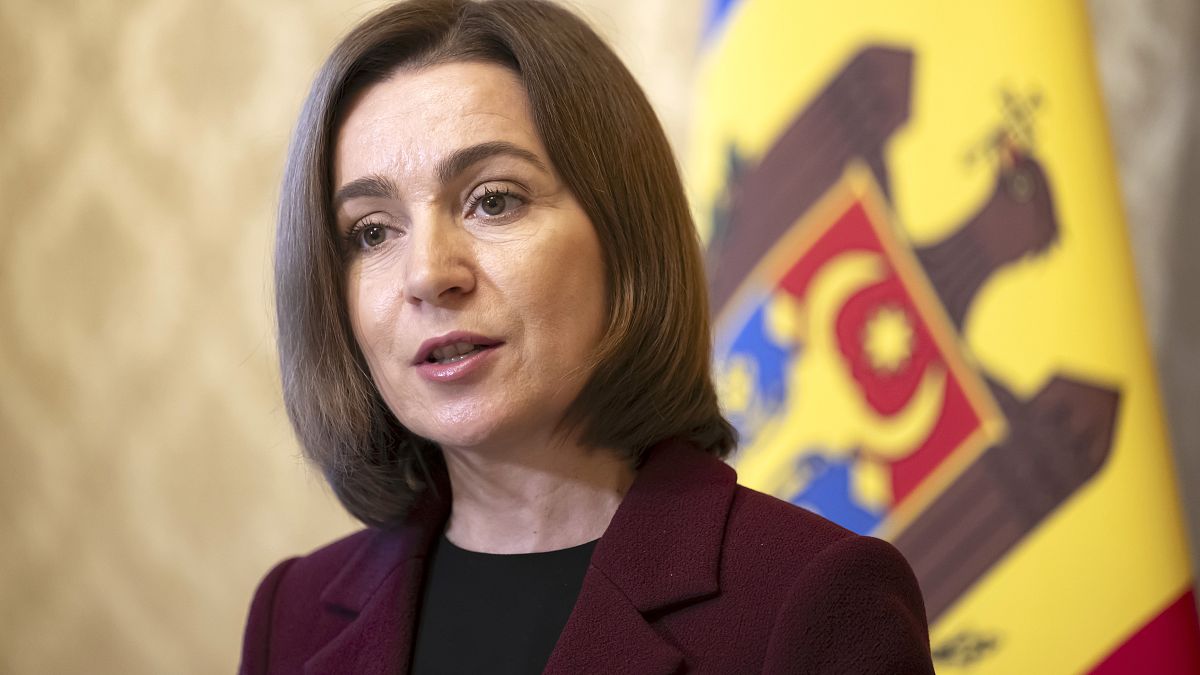 Présidente de la Moldavie Maia Sandu, octobre 2023