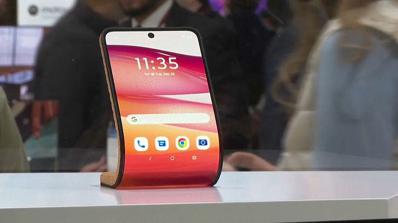 A concept phone is on display at Mobile World Congress.