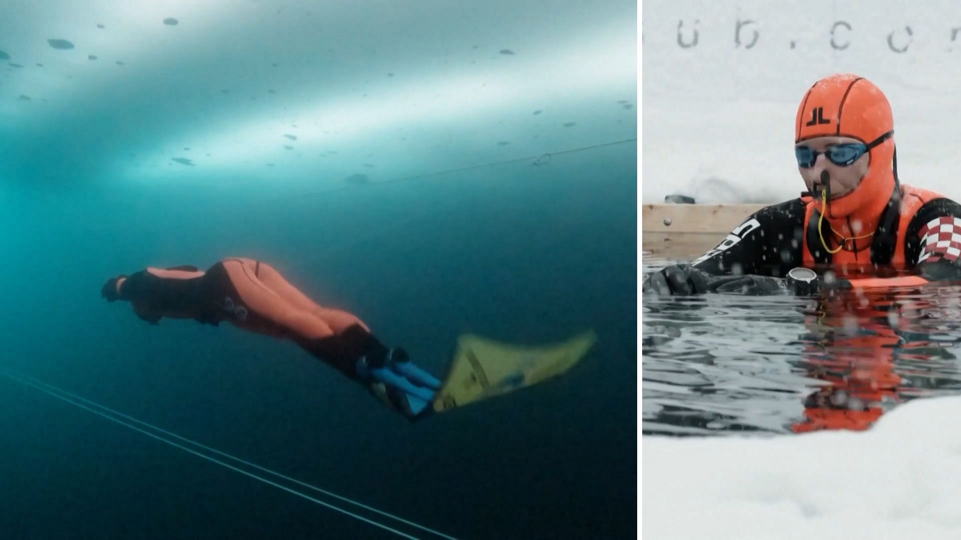 Video. Croatian diver breaks freediving under ice record with 140metre