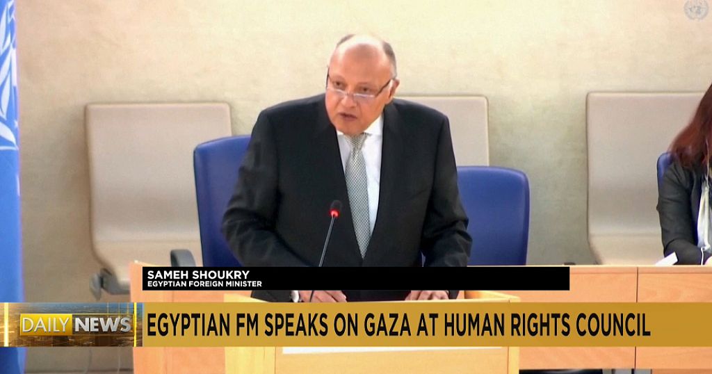 Egypt’s foreign minister calls out ‘world’s double standards’ over Israel offensive in Gaza