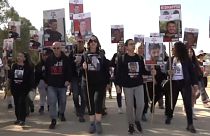 Marche de proches d'otages israéliens, mercredi 28 février 2024.