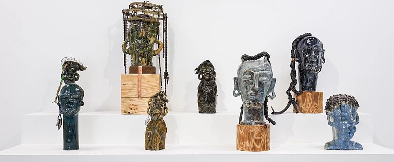 Various sculptures by Leilah Babirye
