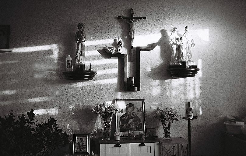 Trâm Nguyen Quang's family altar in her childhood home.